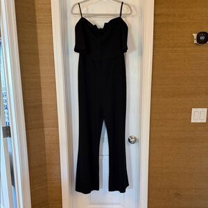 bebe Black Strapless Jumpsuit
